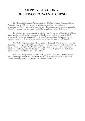 PRESENTACIÓN ESCRITA