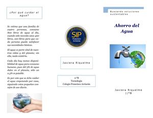 Tríptico: ''Ahorro del agua''