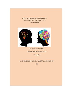 Folleto Promocional Del Curso Académico De Inteligencia Y Creatividad Ingridortiz