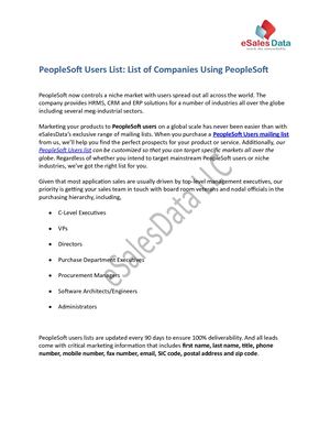 Peoplesoft Users List