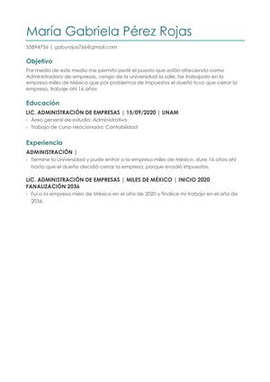 Curriculum Gaby