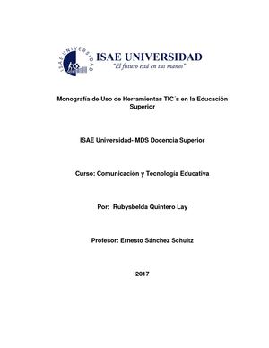 Monografía Tics En La Educación