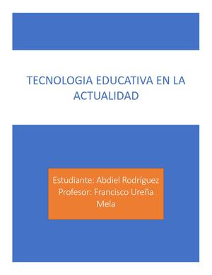 Tecnología Educativa en la Actualidad
