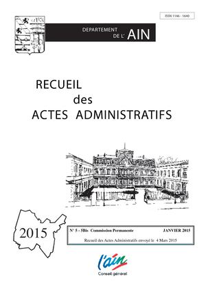 Recueil 5 bis Commission permanente Janvier 2015