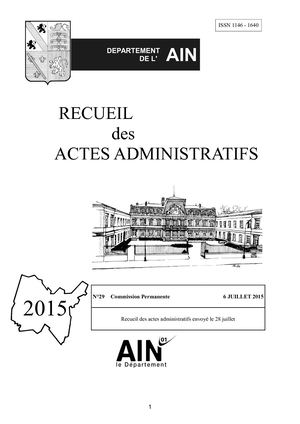 Recueil 29 Commission permanente Juillet 2015