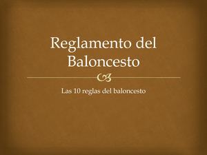 Reglamento Del Baloncesto