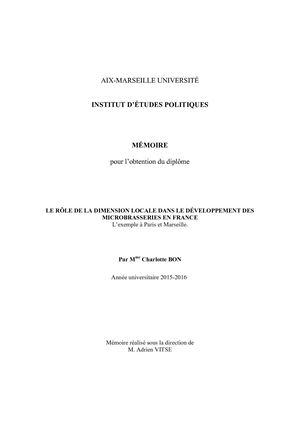 Le rôle de la dimension locale dans le développement des microbrasseries en France