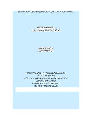 El Paradigma De La Investigación Cuantitativa Y Cualitativa