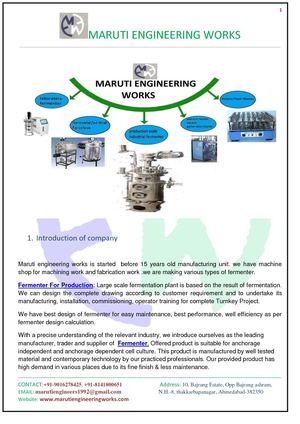 Industrial and Laboratery Fermenter Bioreactor In ahmedabad Gujarat India-Maruti Engineering Works