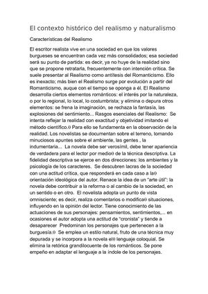 El Contexto Histórico Del Realismo Y Naturalismo 1