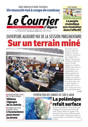 Le Courrier D'Algérie Du 4 Septembre 2017