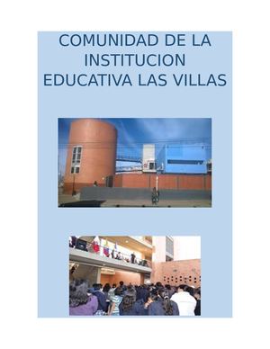 Comunidad De La Institución Educativa Las Villas