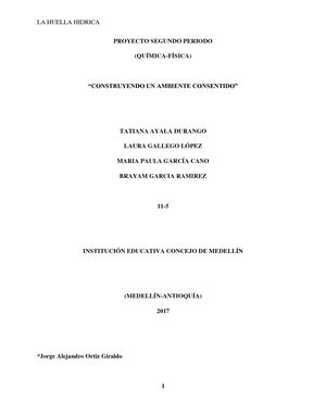 Trabajo Huella Hidrica 11°5