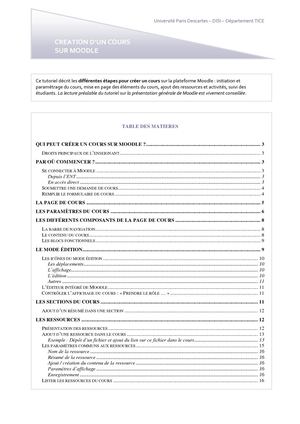 Tutoriel Creer Cours Moodle