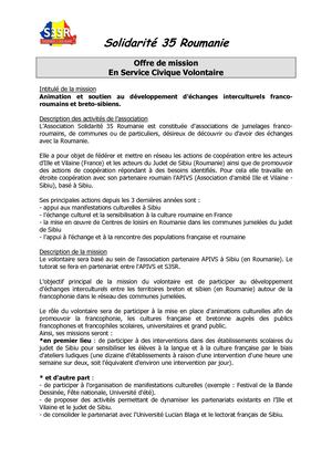 Fiche De Mission Scv 2017 S35r