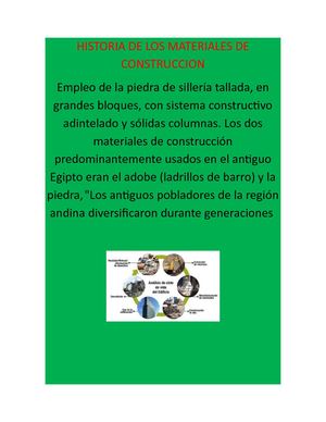 Historia De Los Materiales De Construccion