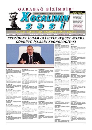"XOCALININ SƏSİ" qəzeti / Avqust - 2017