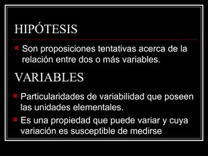 Hipótesis Variables