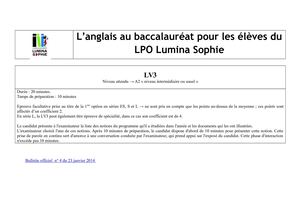 Format de l'épreuve LV3