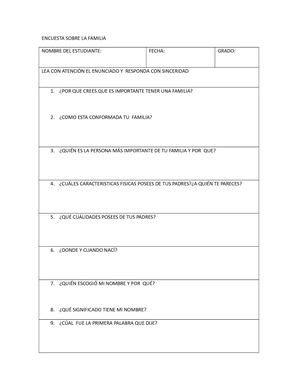 Encuesta Sobre La Familia