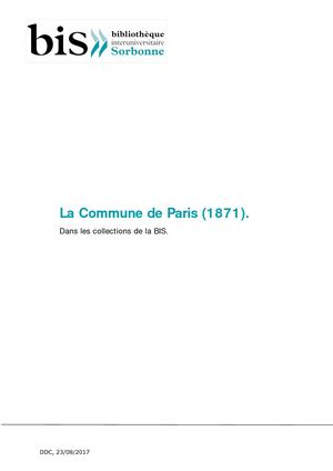 Commune De Paris 1871