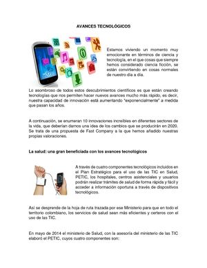Avances Tecnológicos