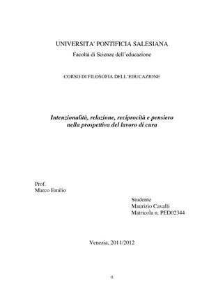 Elaborato Filosofia Delleducazione