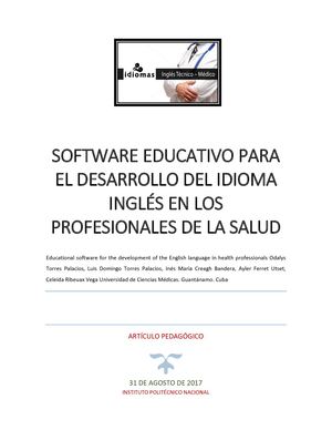 Software educativo para el desarrollo del idioma inglés en los profesionales de la salud