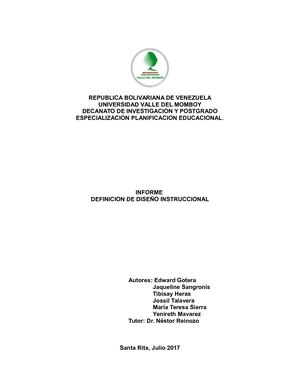 El Diseño Instruccional Ha Sido Definido Como