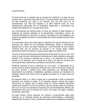 El Perfil Docente