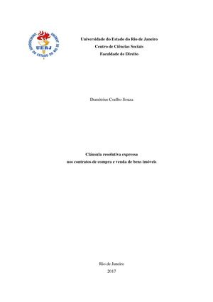 Cláusula resolutiva expressa nos contratos de compra e venda de bens imóveis