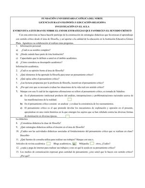 Entrevista Estudiante Ii