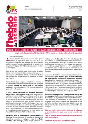 Hebdo n°872 : Projet de feuille de route pour la refondation du Parti socialiste