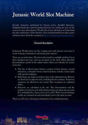 Jurassic World Online Slot