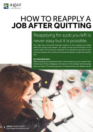 How To Reapply A Job After Quitting