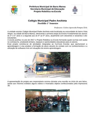 Padre Anchieta - Portfólio Robótica Educacional