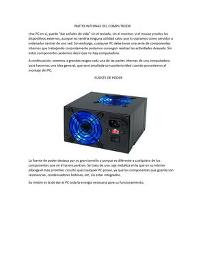 Partes Internas Del Computador