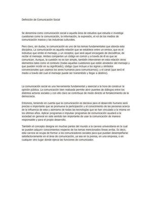 Definición De Comunicación Social
