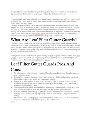 Leaf Filter Gutter Guards Review