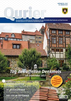 Qurier 09/2017 vom 26.08.2017 - Das Amtsblatt der Welterbestadt Quedlinburg mit den Ortschaften Bad Suderode und Stadt Gernrode - mit Informationen der Stadtwerke Quedlinburg GmbH