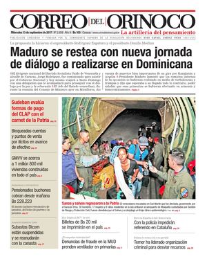 Correo del Orinoco del miércoles 13 septiembre de 2017 No. 2.859