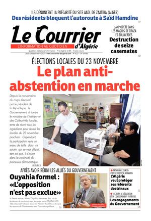 Le Courrier D'Algérie Du Jeudi 14 Septembre 2017