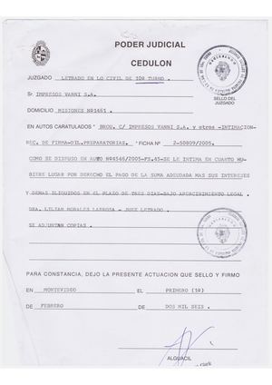 CIVIL 10 - Cedulón Diligencias Preparatorias-