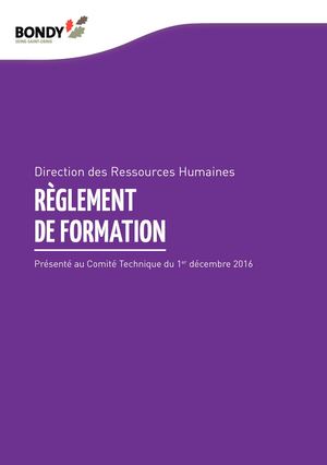 Règlement de formation