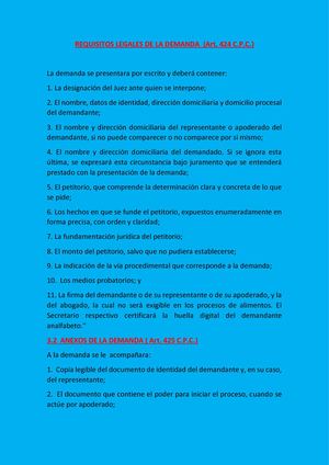 Requisitos Legales De La Demanda