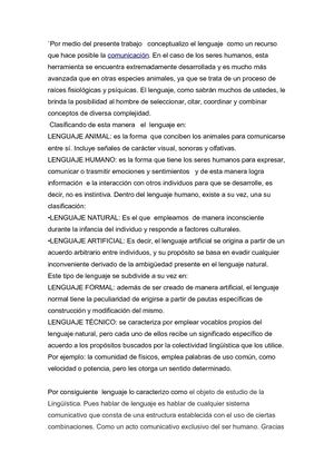 El Concepto De Lenguaje