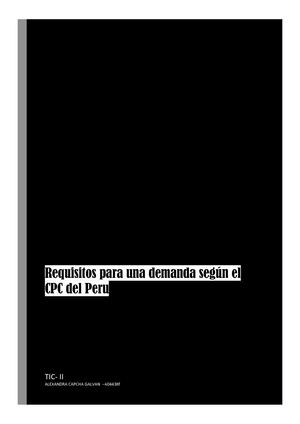 Requisitos Para Una Demanda Según El Cpc Del Peru