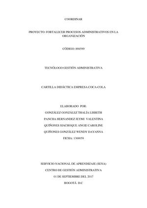 Cartilla Coordinar Grupo Cocacola