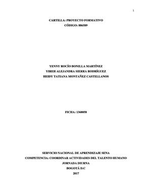 Cartilla Coordinar Actividades De Talento Humano