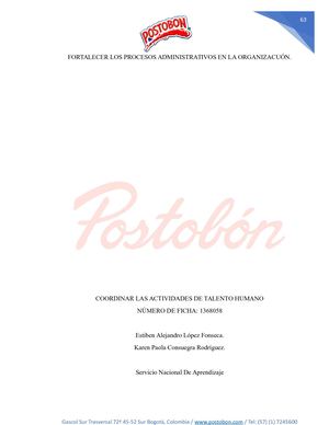 Coordinar actividades de talento humano.